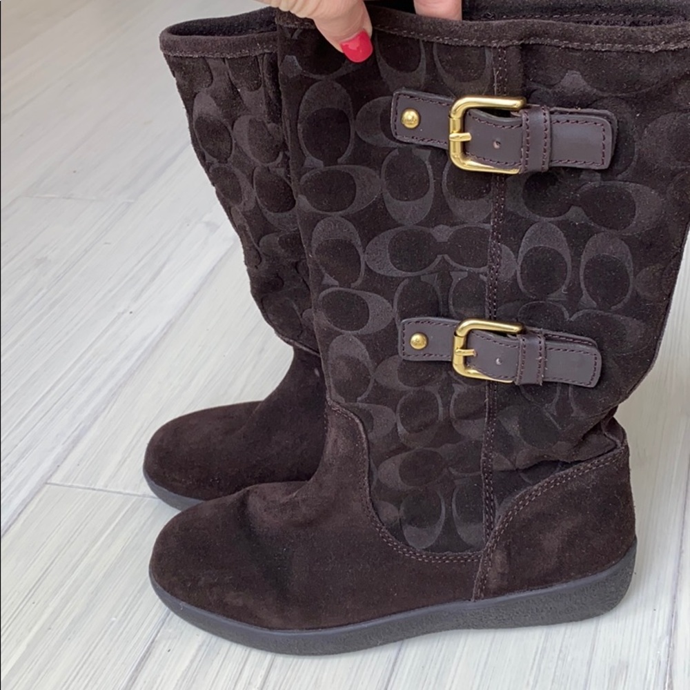 Brown and Gold Snow Boots